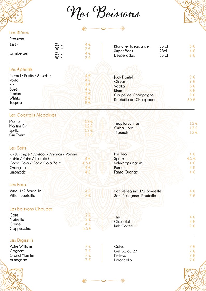 L'Amandier menu 3