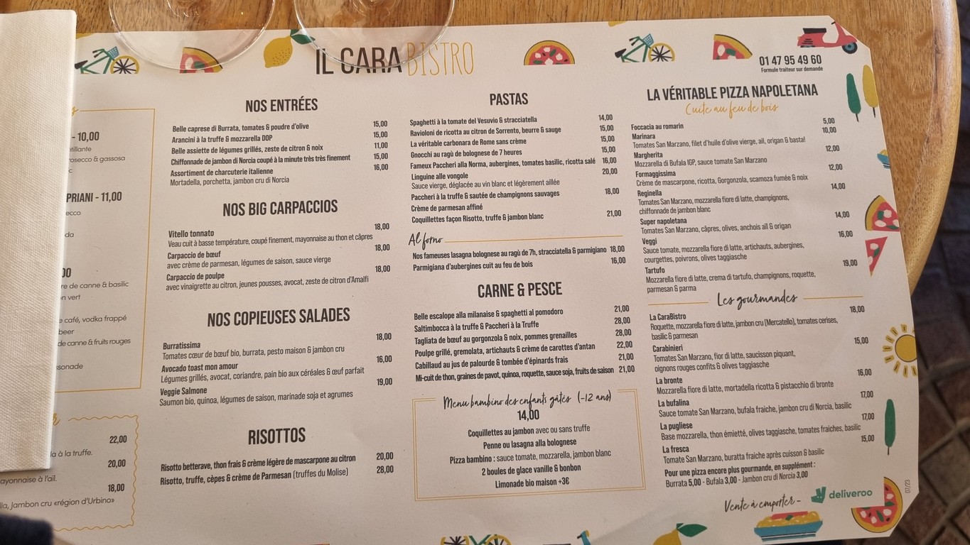 Il CaraBistro menu 2