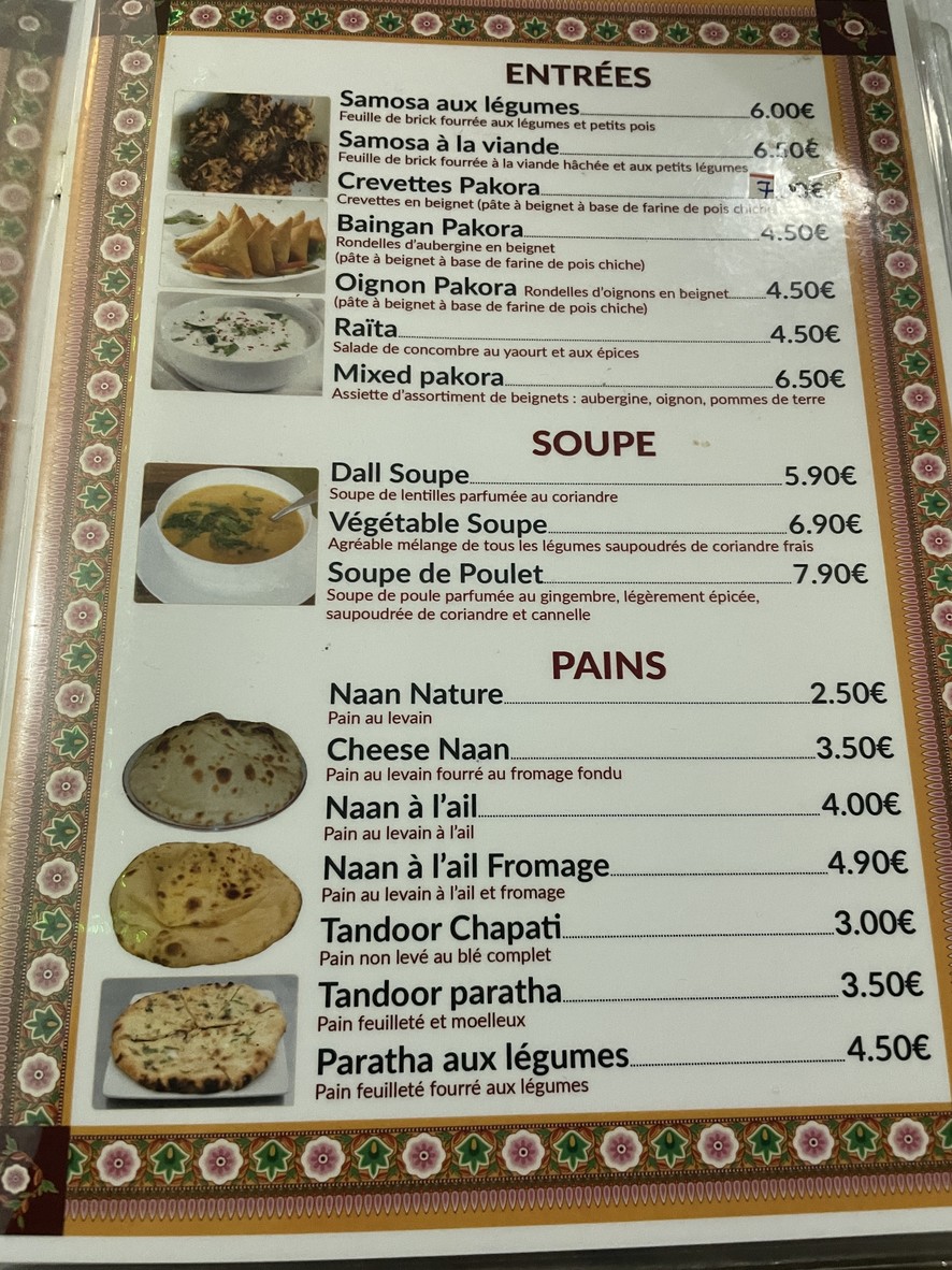 Le Passage de Pondichéry menu 2