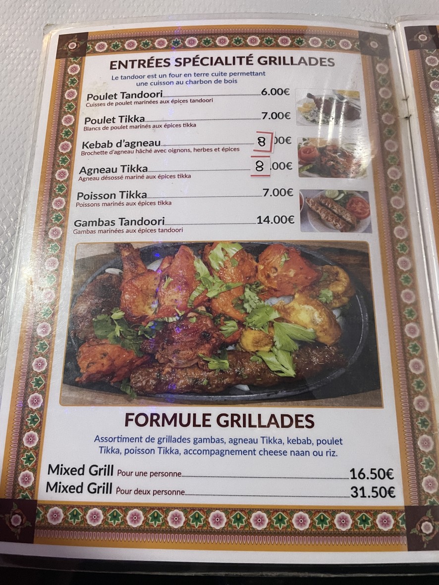 Le Passage de Pondichéry menu 3