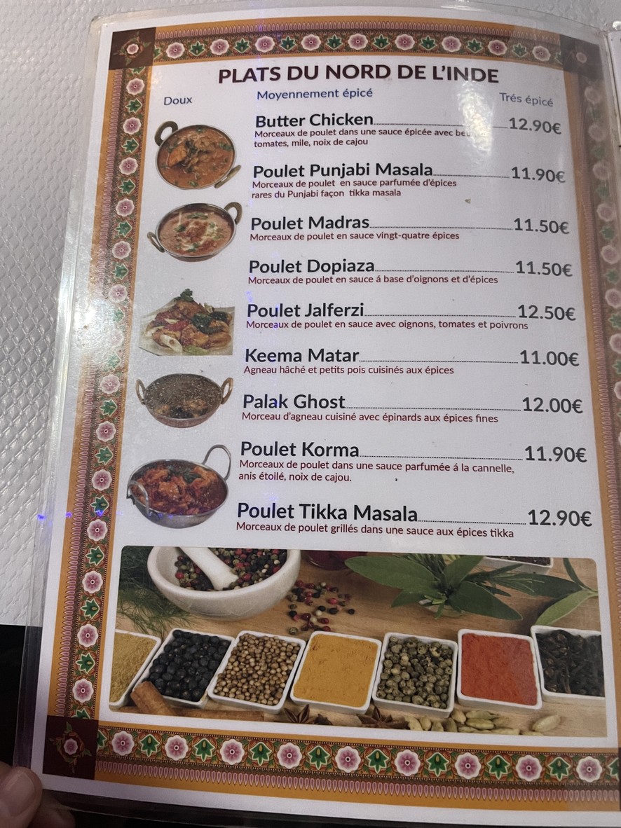 Le Passage de Pondichéry menu 4