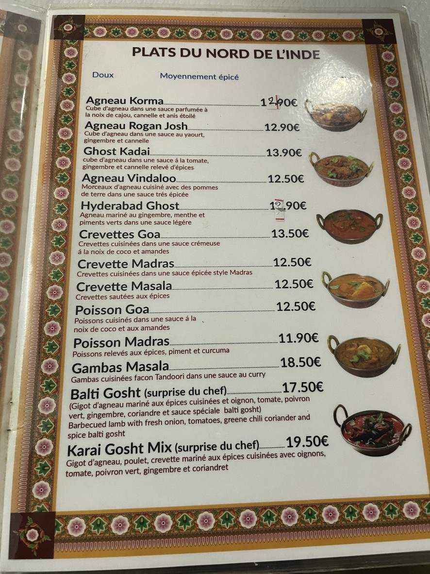 Le Passage de Pondichéry menu 5