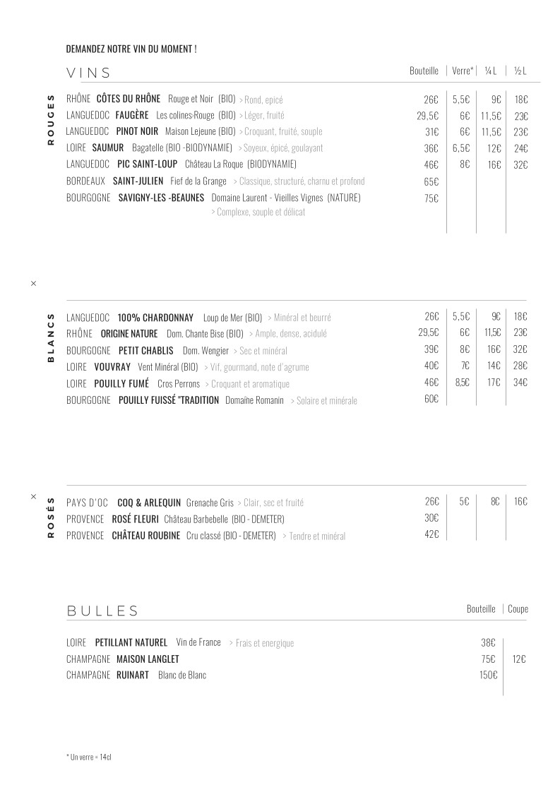 Le Jules Jo - Paris 18 menu 3