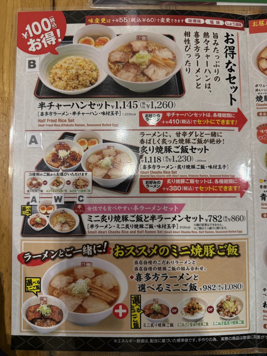 Kitakata Ramen BAN NAI Shinjuku-Omoide yokocho menu 2