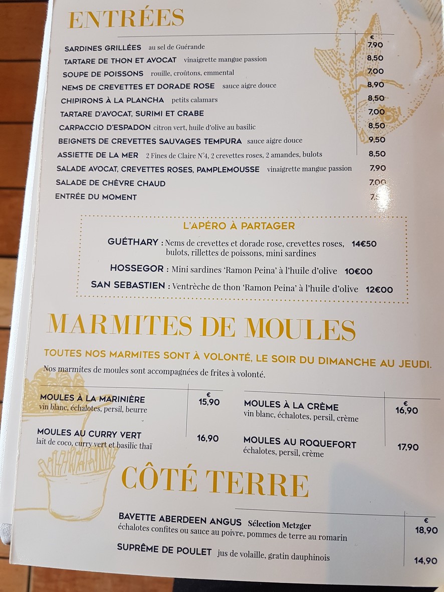 لا كرييه سان بريس سو فوريه menu 2