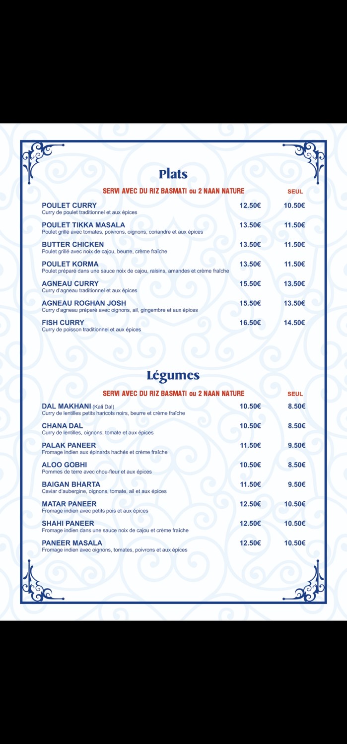 Restaurante Badshah de cocina india, pakistaní y bangladesí menu 3