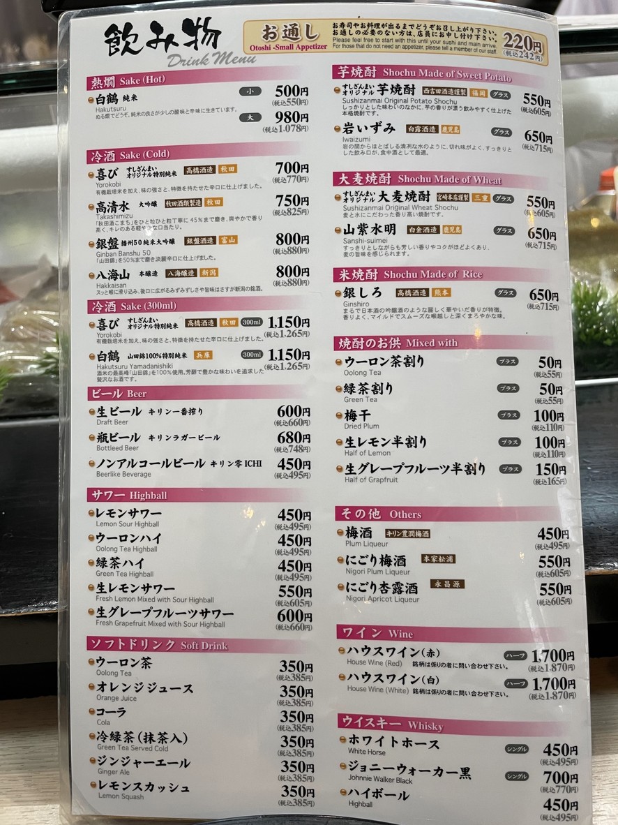 Sushizanmai menu 5