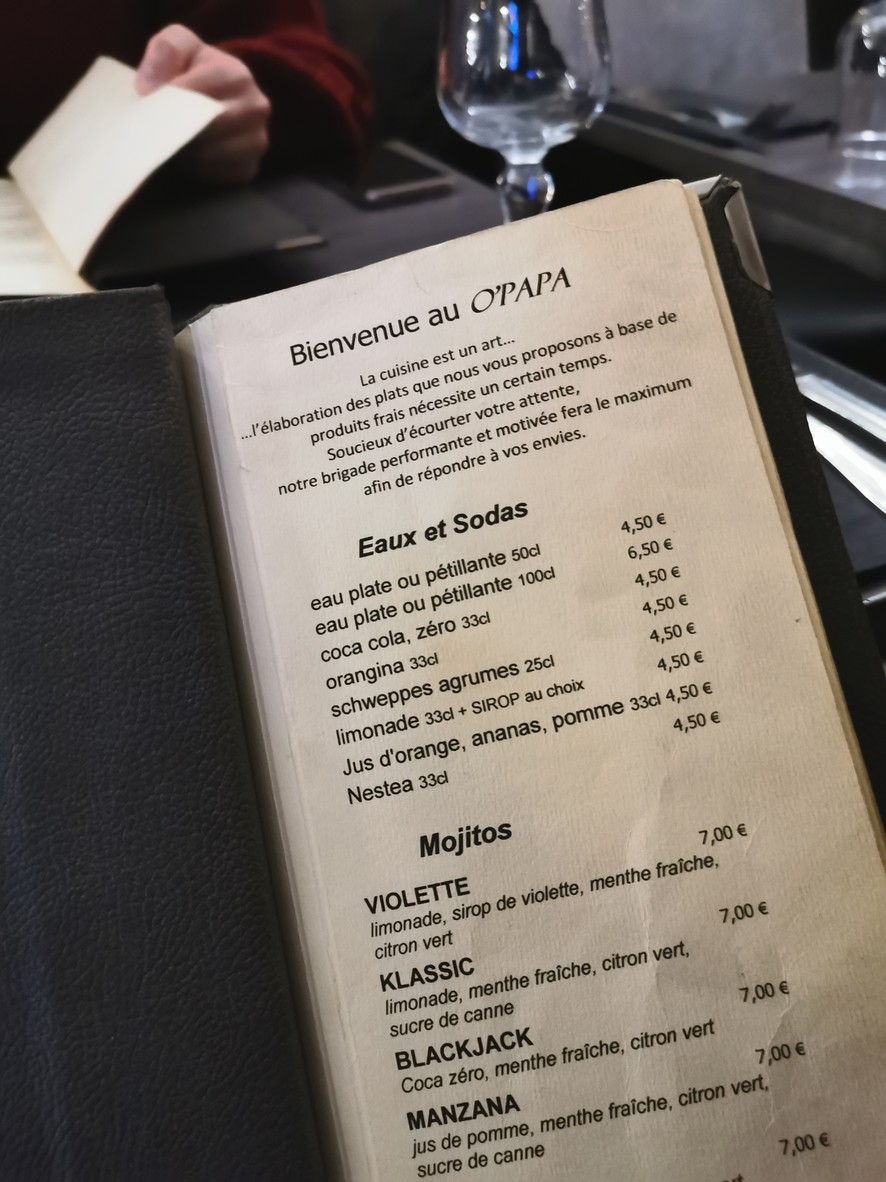 O'Papa restaurant menu 1