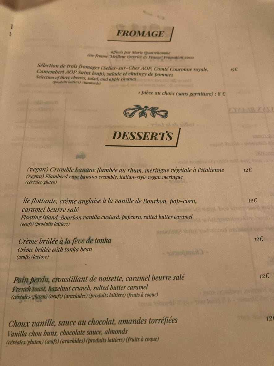 Restaurante Le Coupe-Chou menu 4