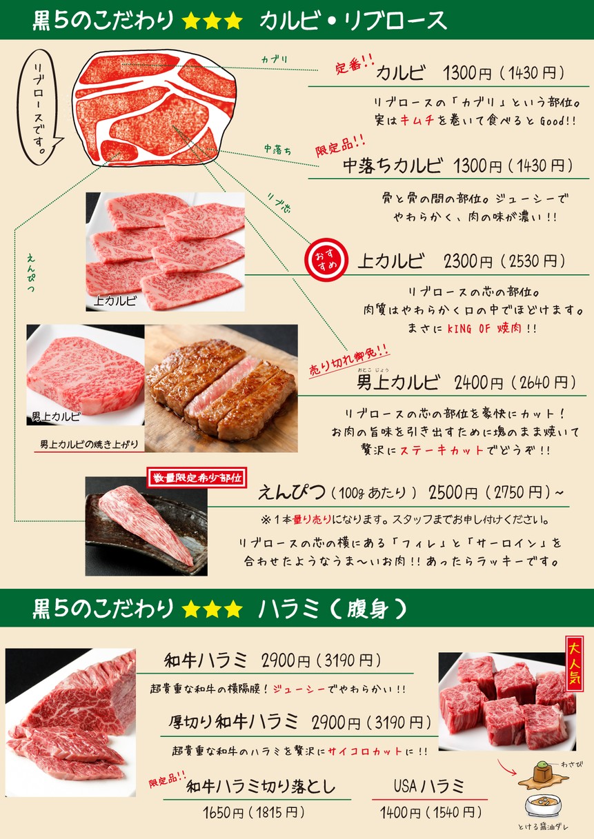 Wagyu Yakiniku KUROGO Ikebukuro-East menu 3