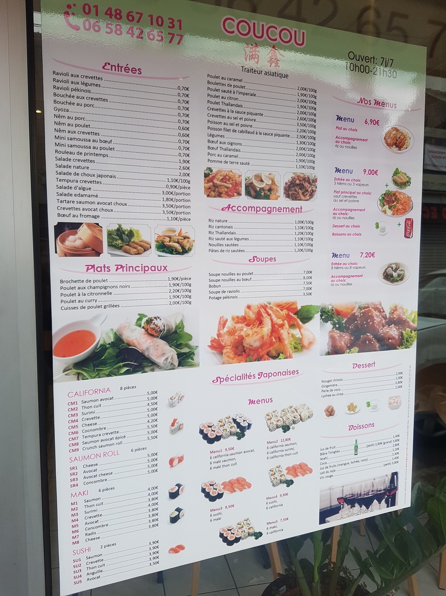 Coucou menu 1