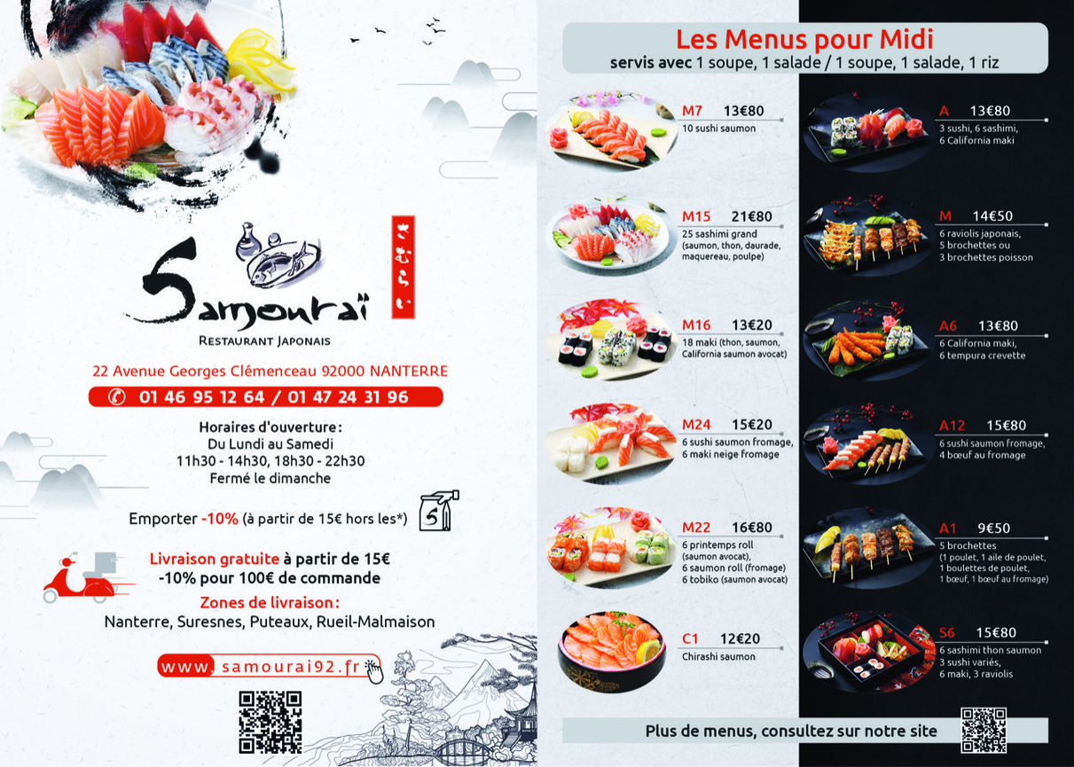 Samurái menu 2