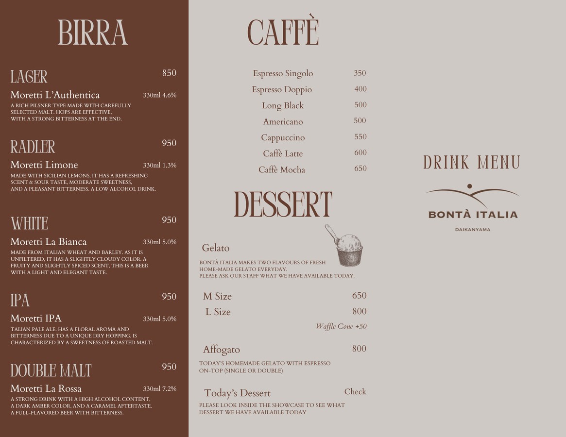Bontà Italia menu 5