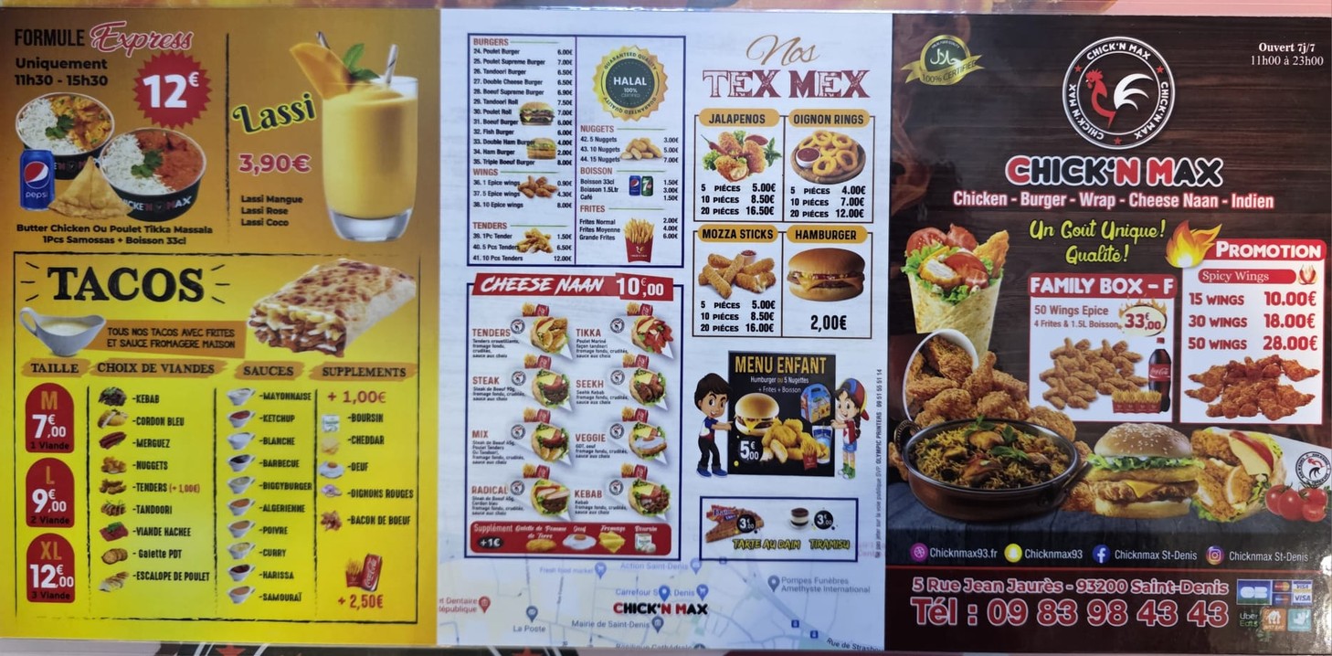 Chick'N Max 93 menu 1