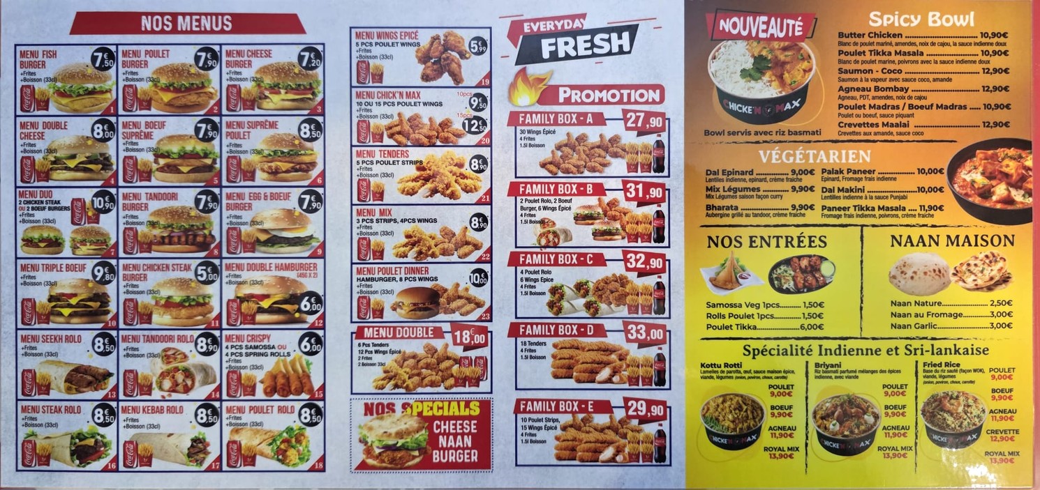 Chick'N Max 93 menu 2