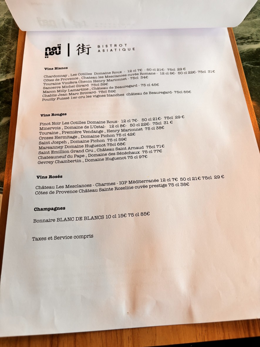 Naï Naï - Bistrot chic asiático menu 2