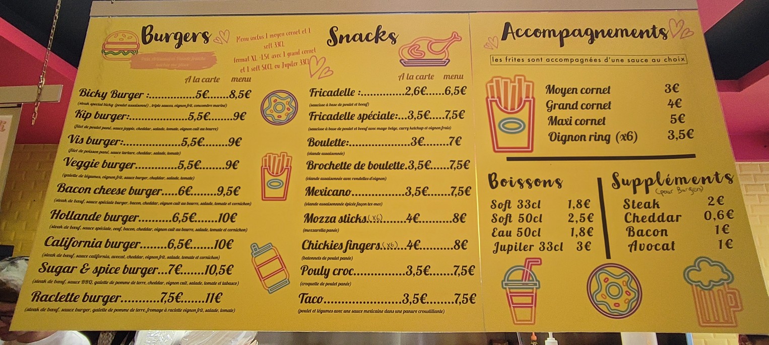 Van April l'Atelier des Frites menu 1