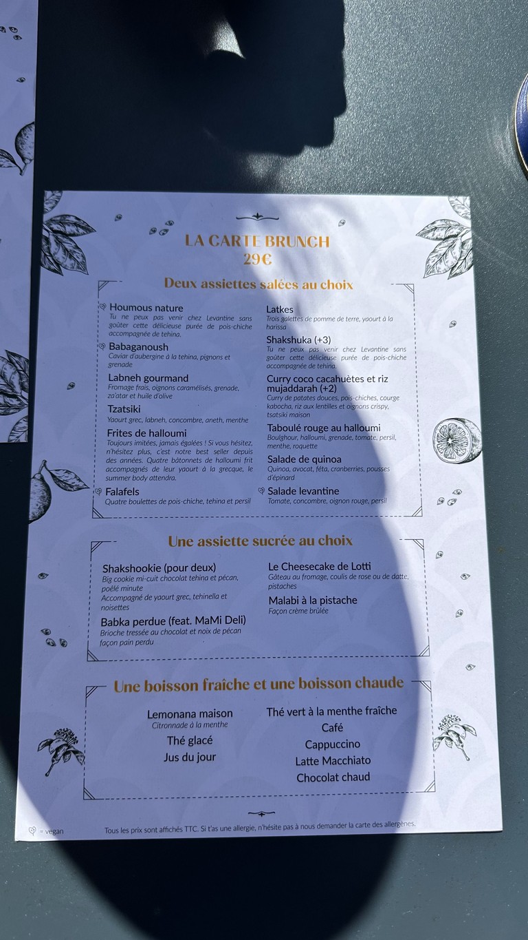 Levantina menu 3