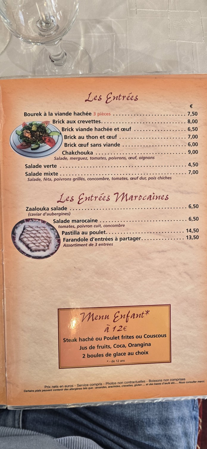 Palais de Souss menu 1