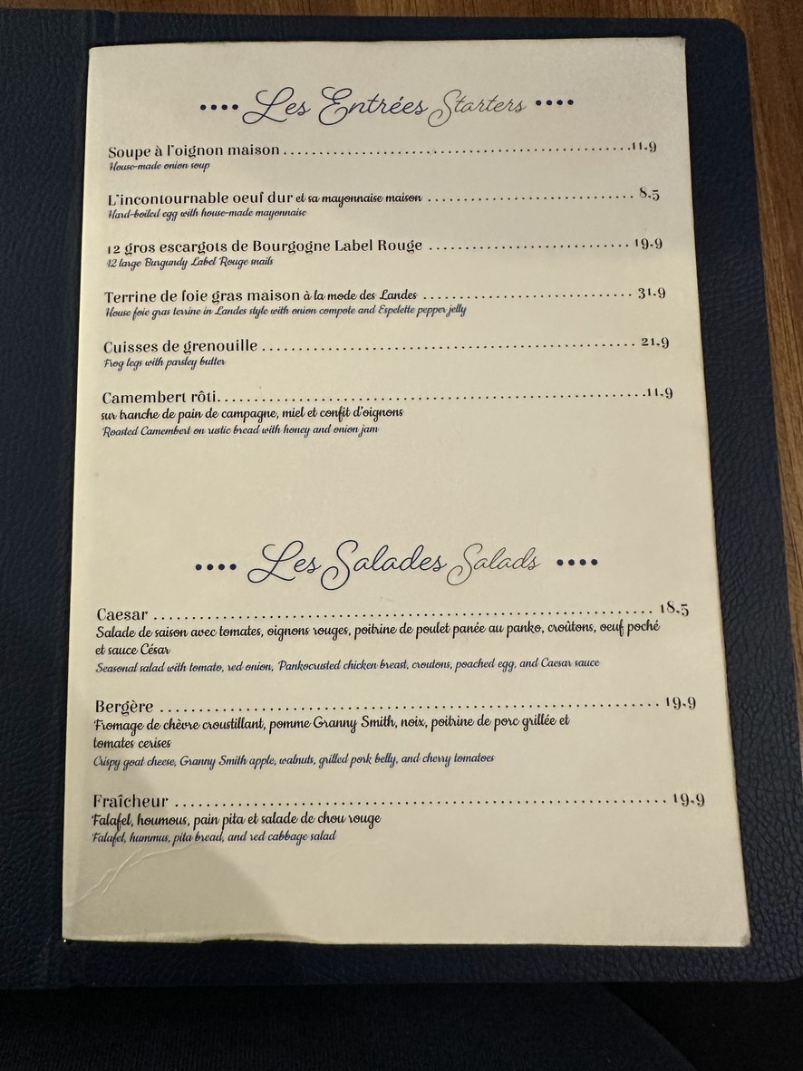 Bistrot Richelieu menu 2