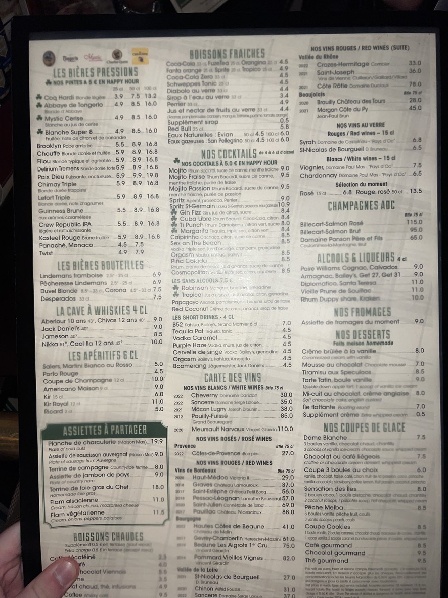 Restaurante le P.O. menu 2