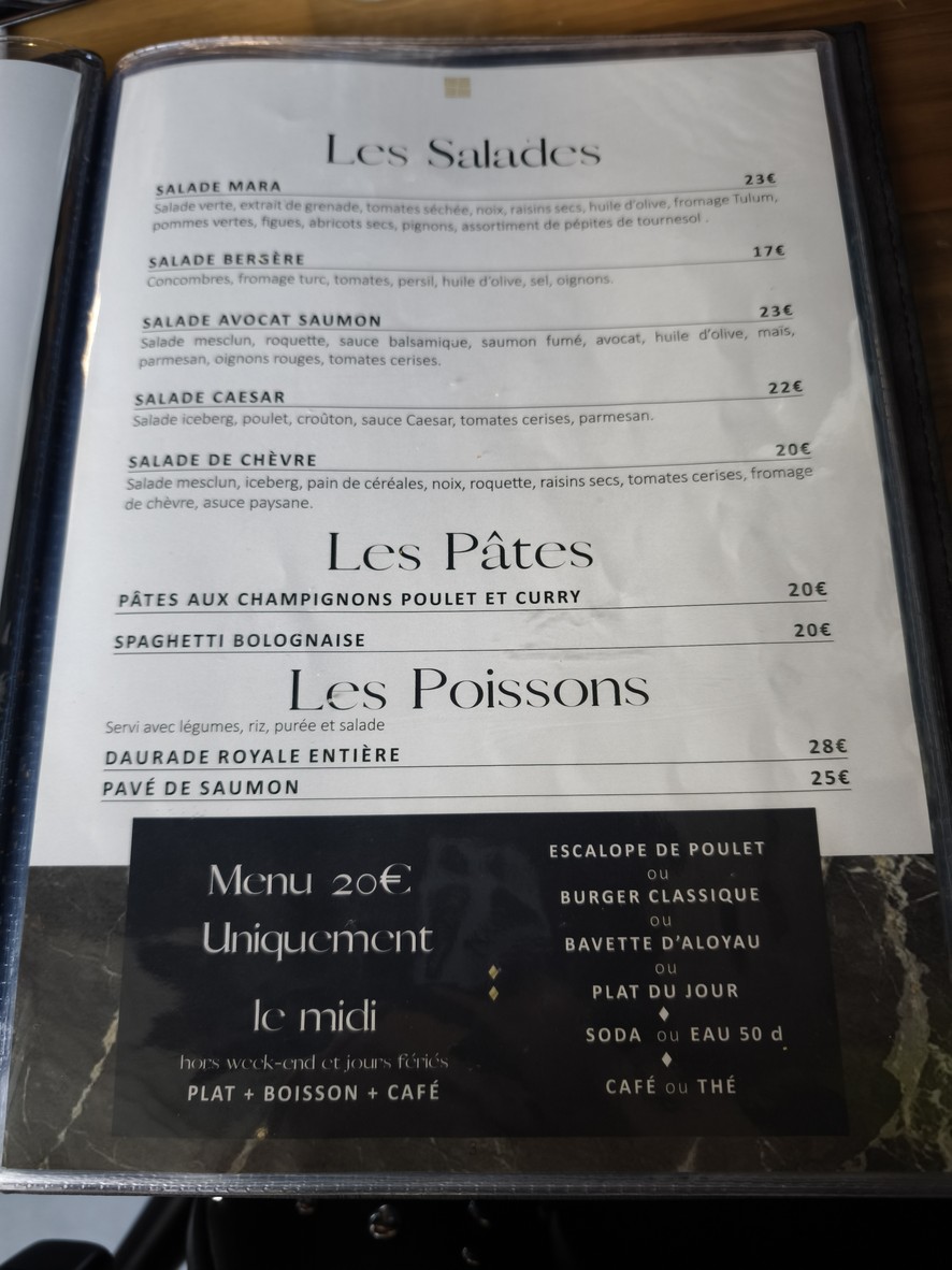Mara Steakhouse menu 2