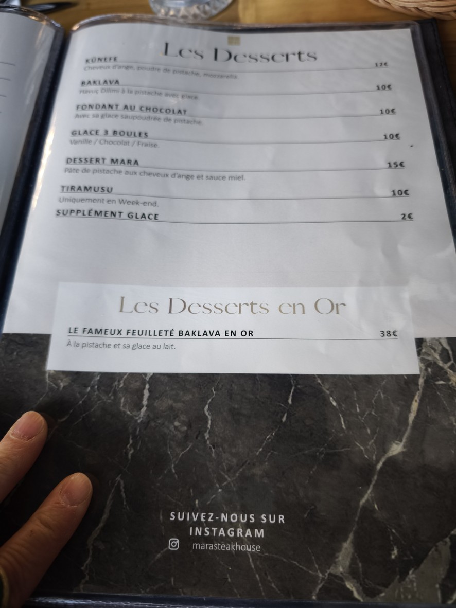 Mara Steakhouse menu 6