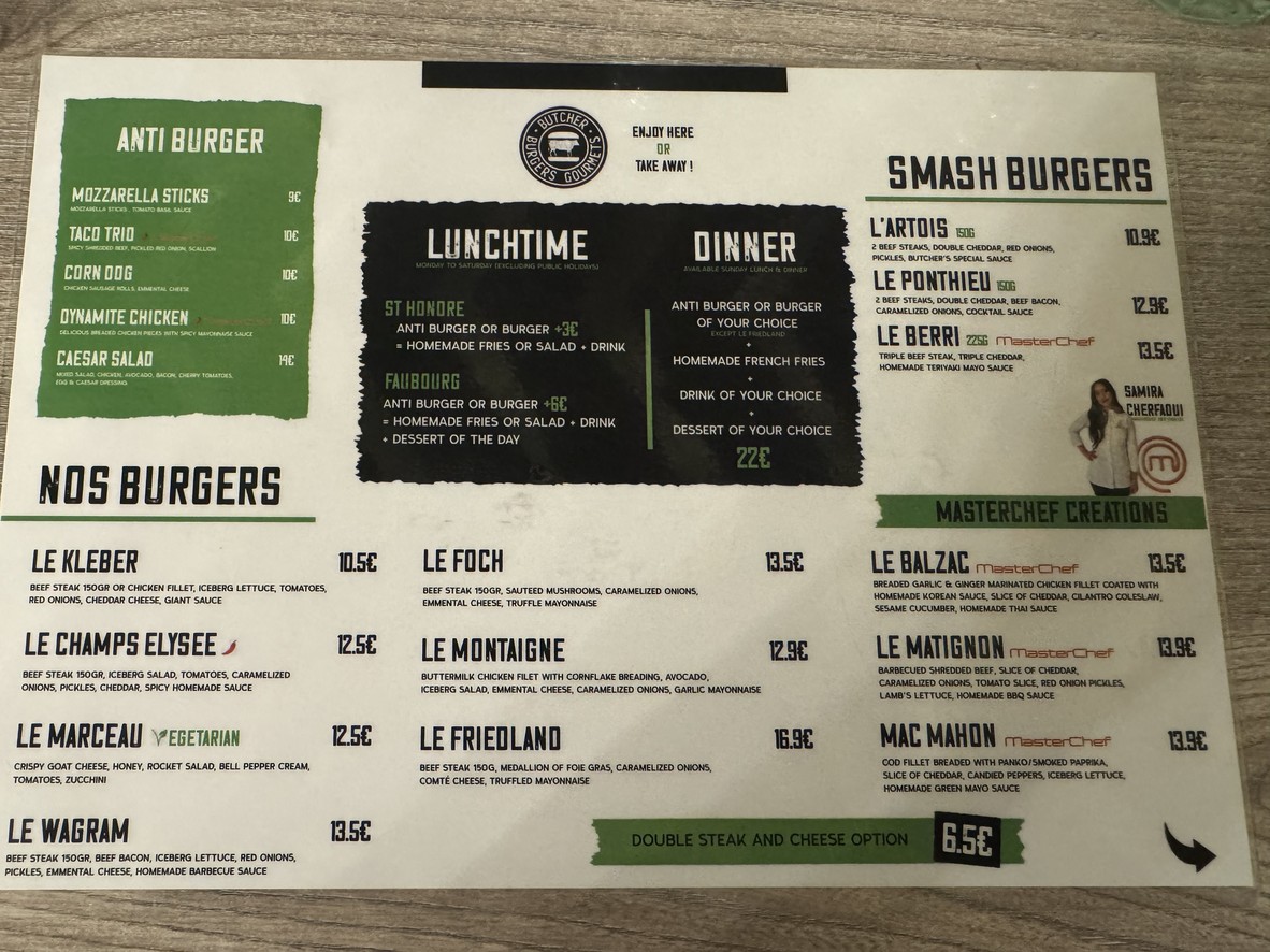 Le Butcher paris 9 : restaurante hamburguesa halal | restaurante halal menu 1