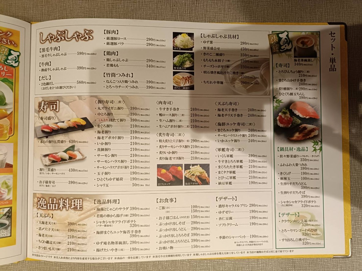 Sushi & Shabu-Shabu Yuzu-An menu 5