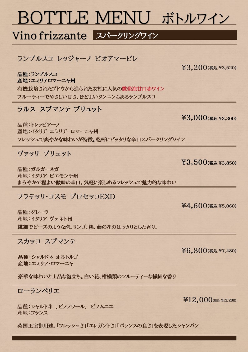 Trattoria Quarto Nishi Shinjuku menu 1