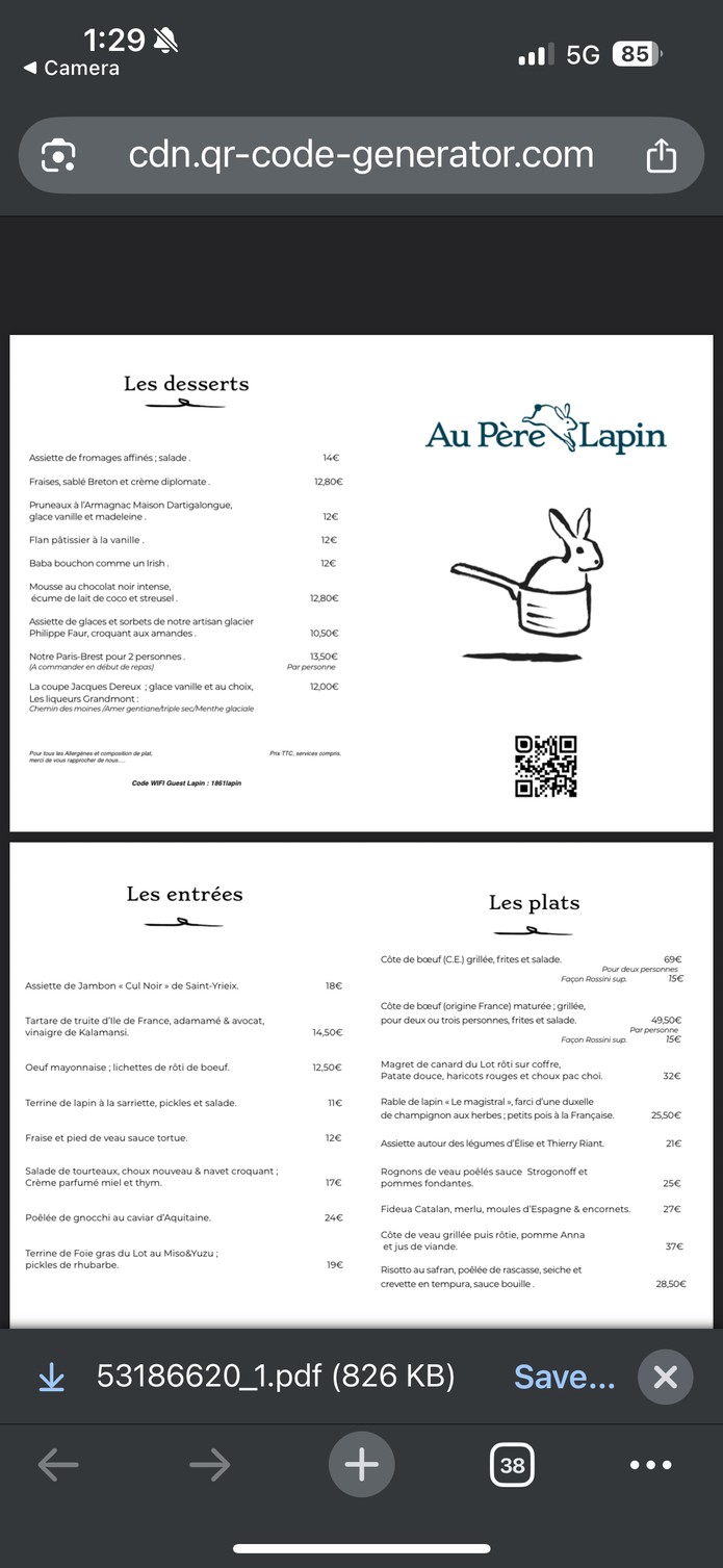 오 뻬르 라팽 menu 2