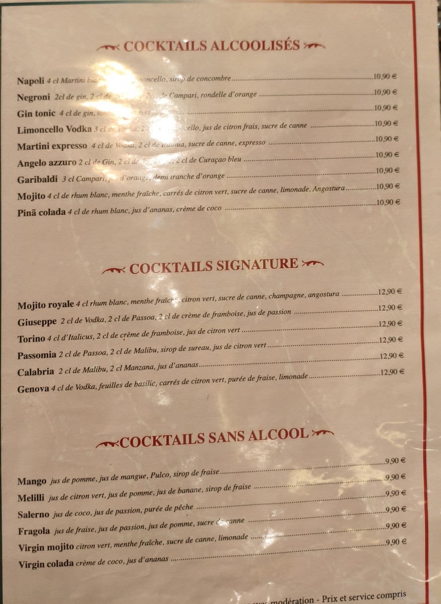 Il Pinocchio menu 6