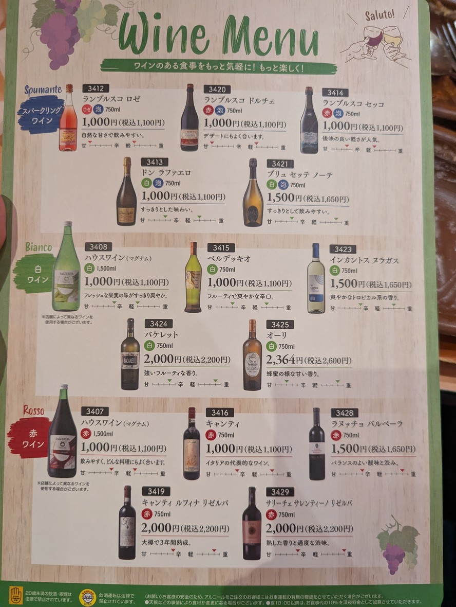 Saizeriya Roppongi menu 5