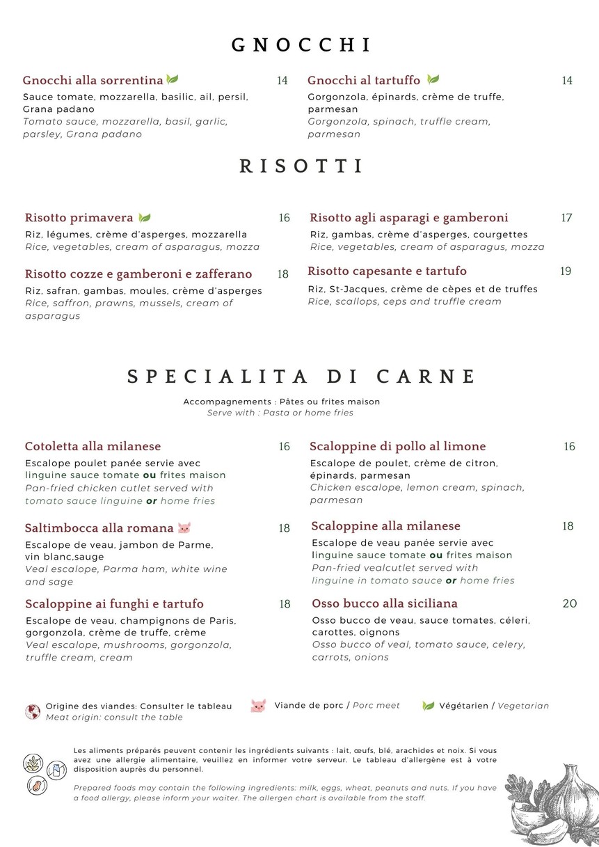 La Padellina menu 3