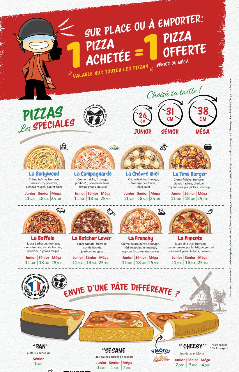 Pizza Time® Bezons menu 1