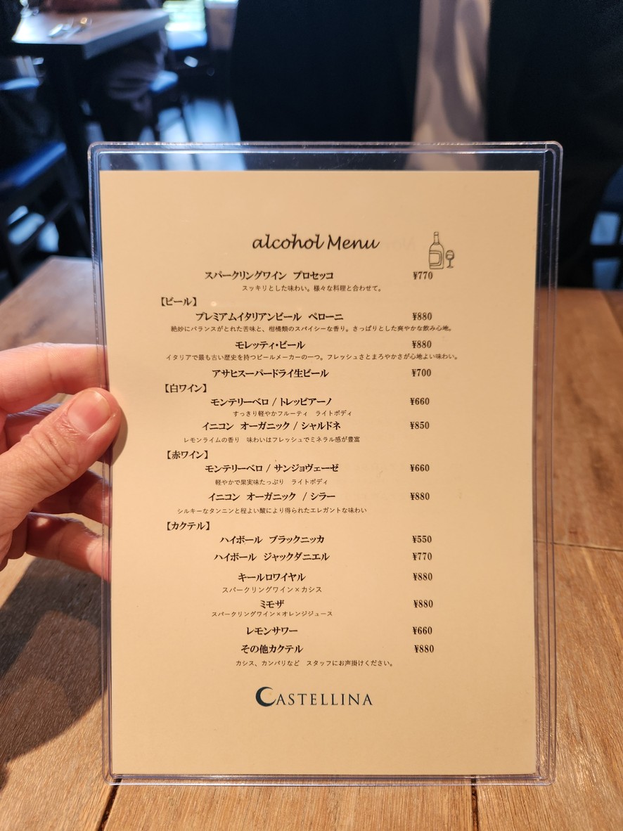 Castellina Jingu-mae menu 6