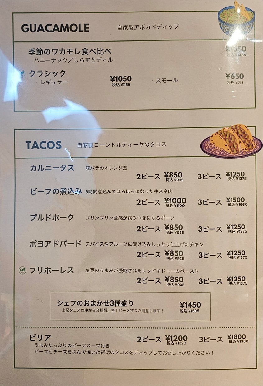 Mexican Bar MAYO Yutenji menu 2