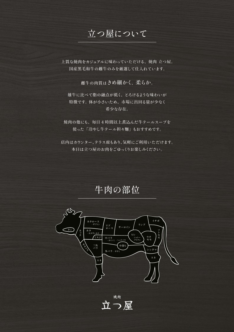 Ebisu Yakiniku Tatsuya menu 1