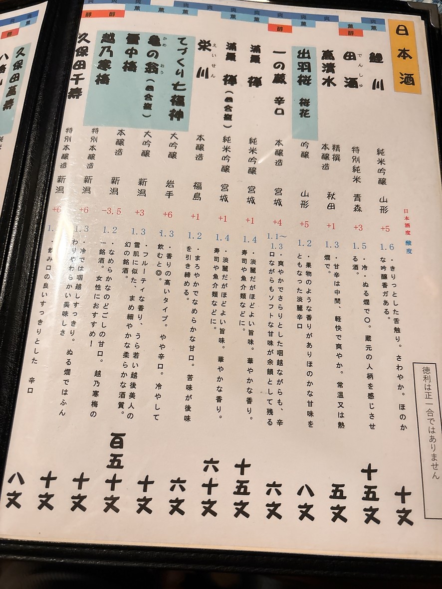 Asakusa Ichimon menu 8