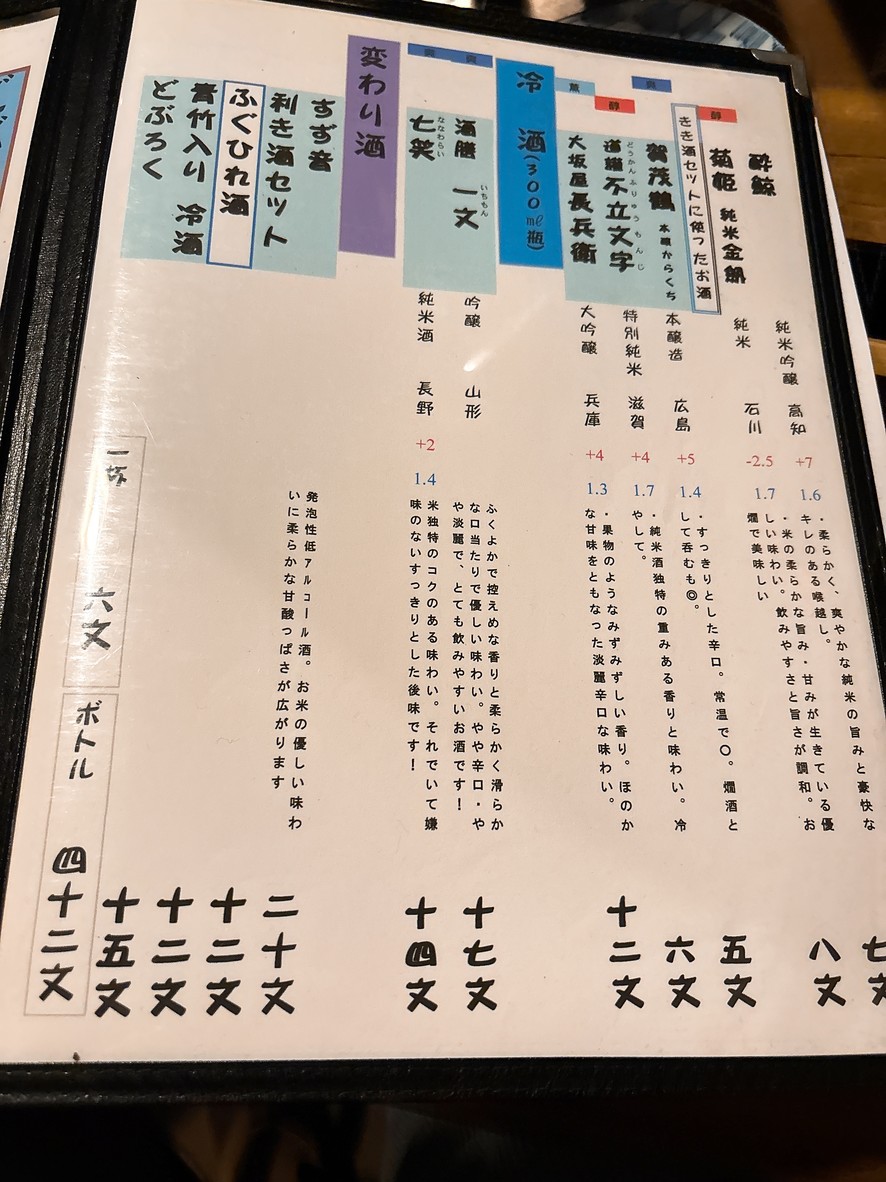 Asakusa Ichimon menu 10