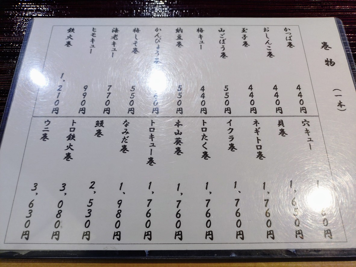 Sushi Cho menu 2