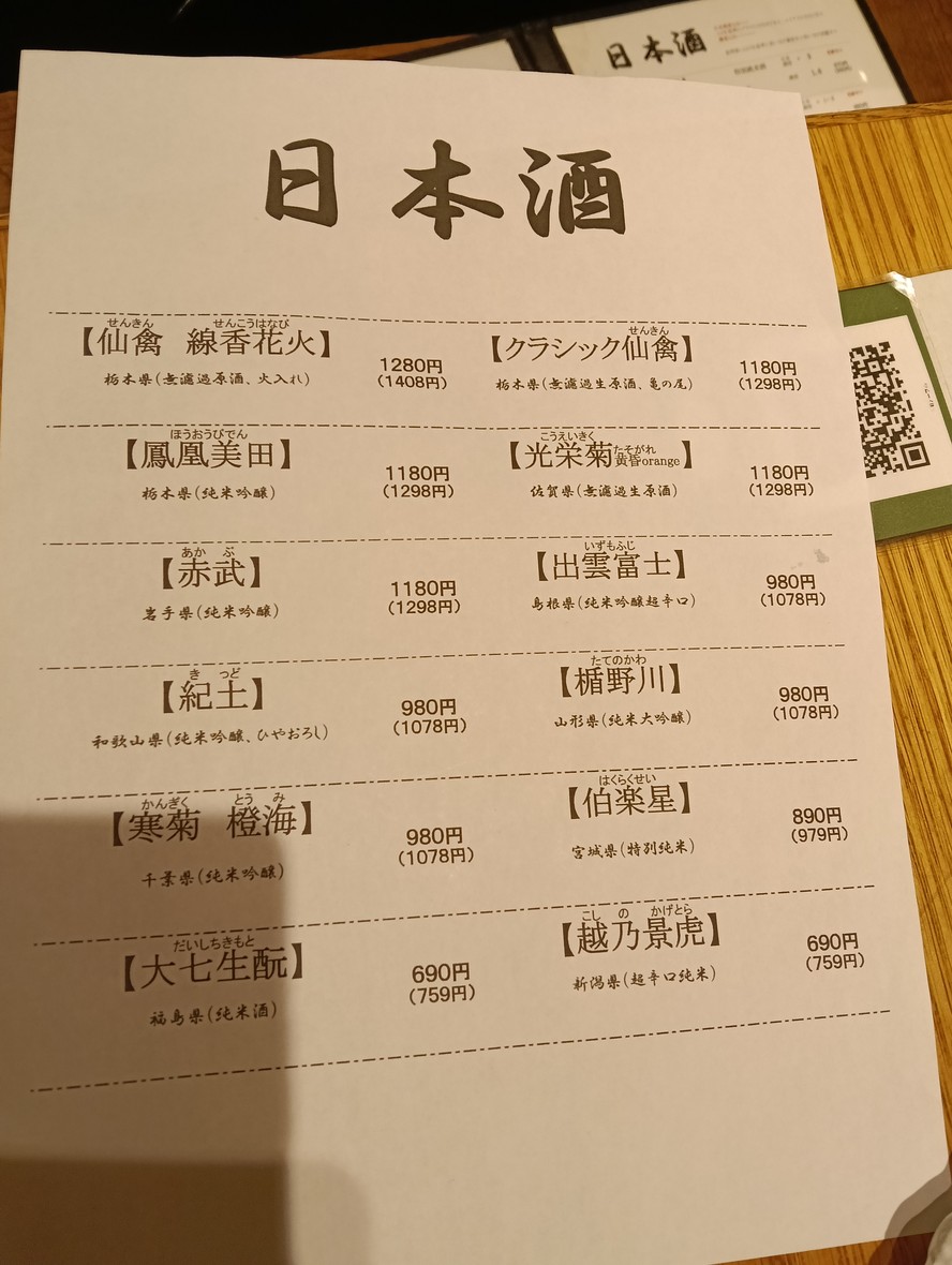 Kinkura menu 4