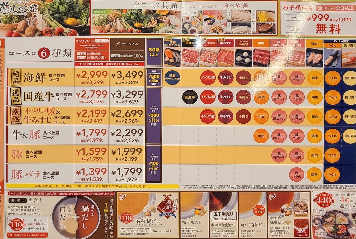 Shabu-Yo Nishiarai menu 2