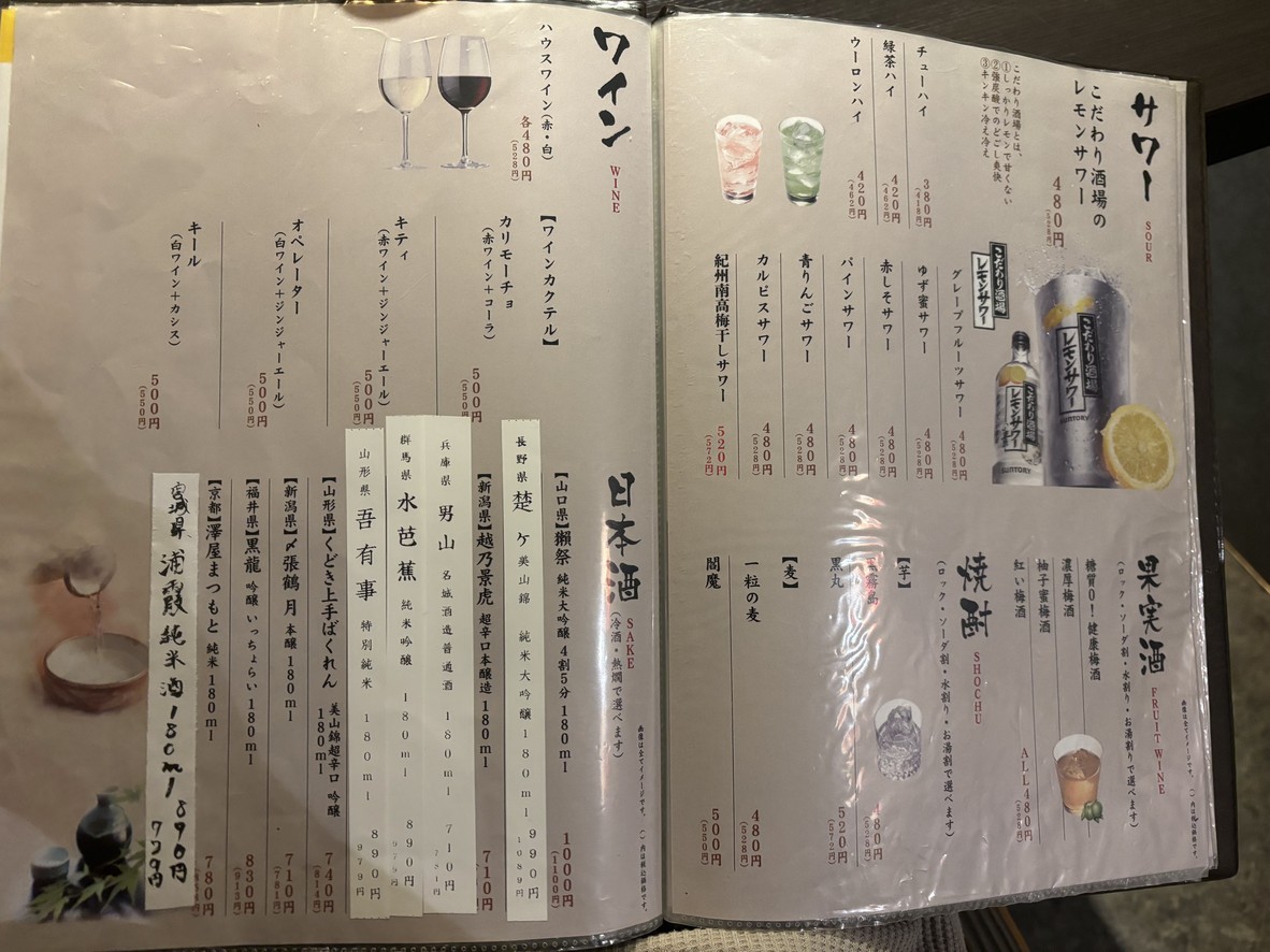 Torishiki Ueno Station Branch menu 3