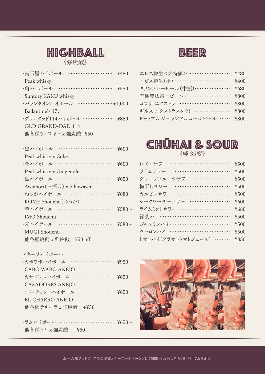 Takadamaya menu 5