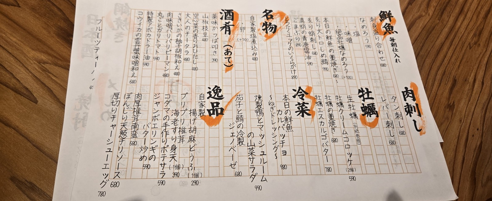 Uogosho Kodama Oimachi menu 1