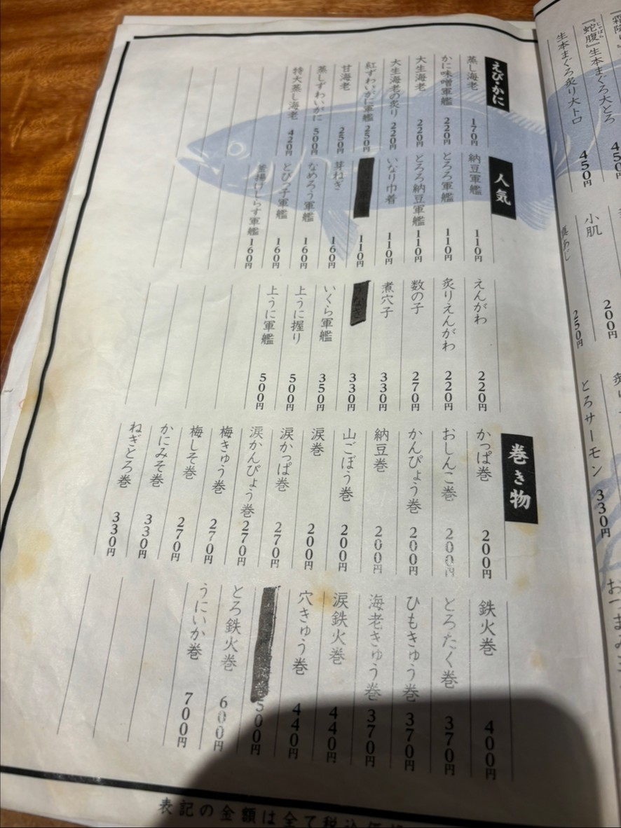 Sushi Aoi Seijoten menu 3