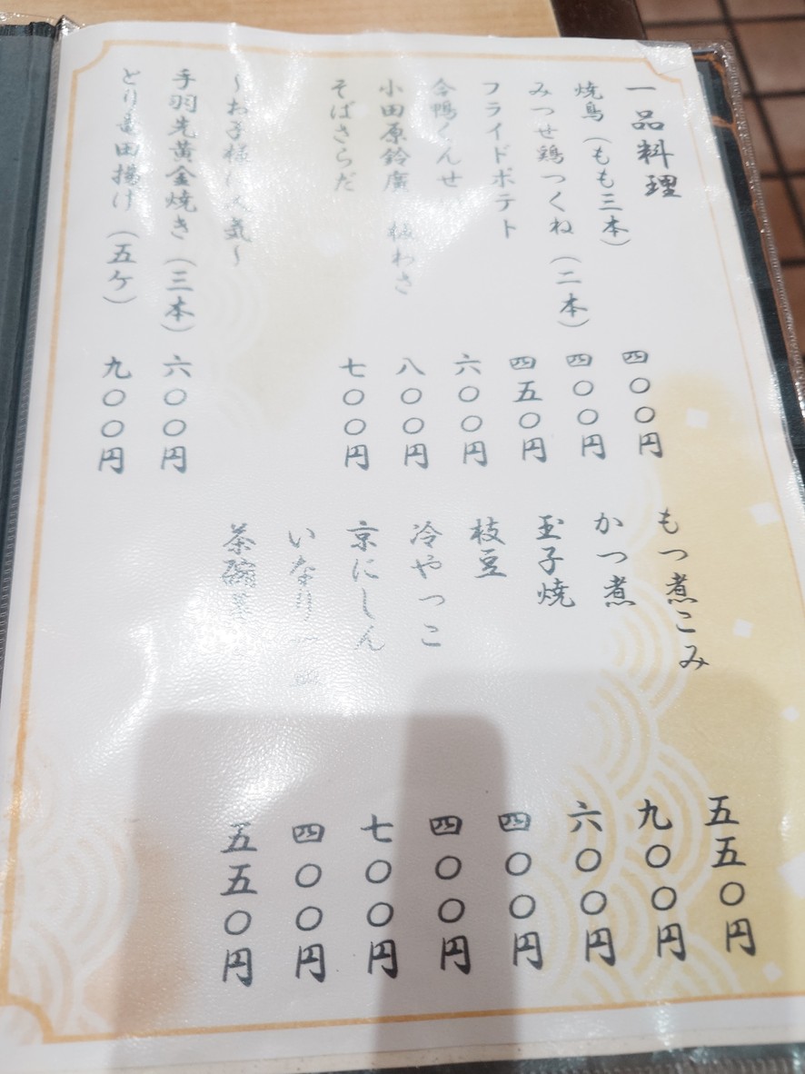 Shibata Honten menu 6