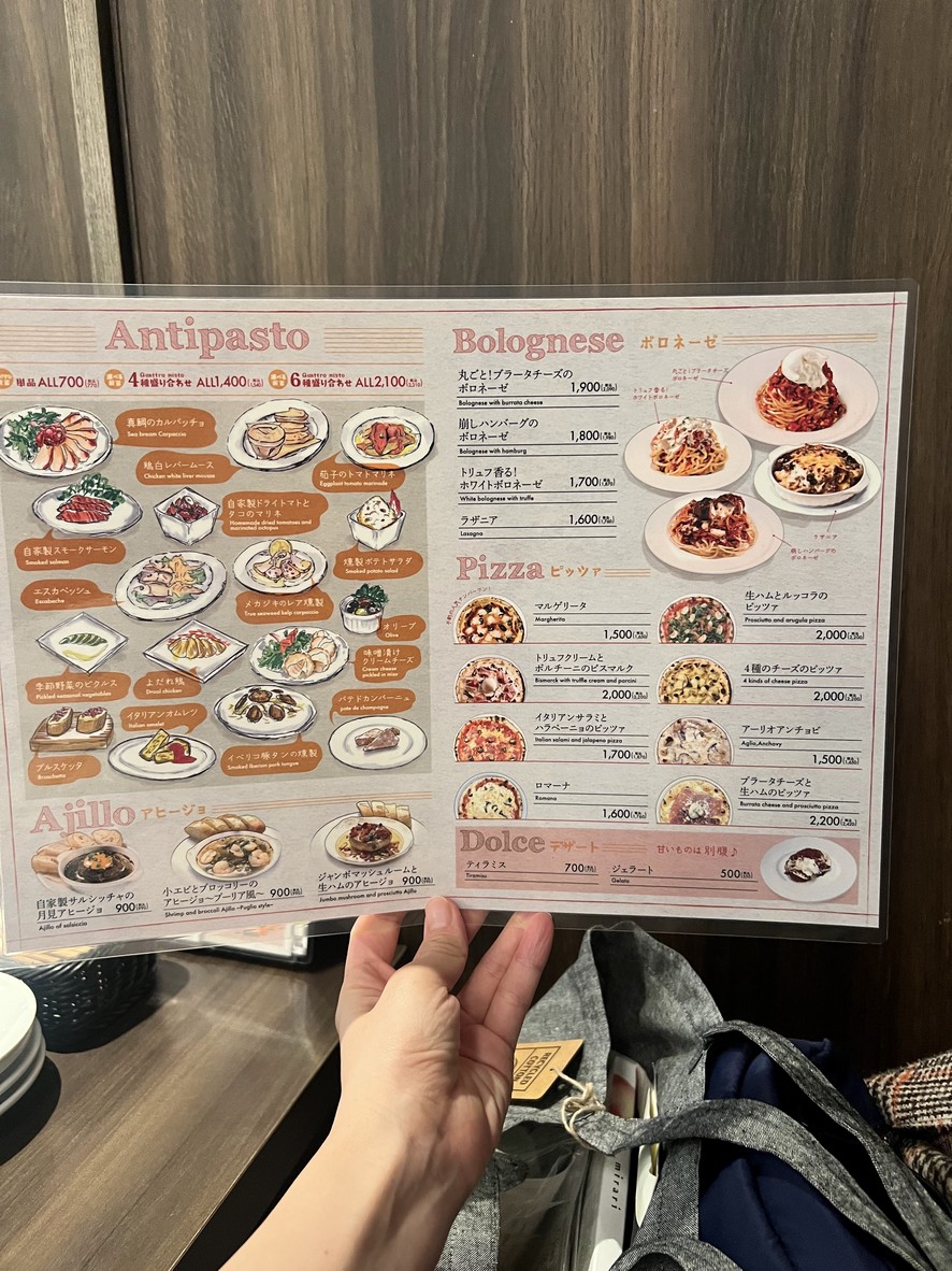 Italian BAR KIMURAYA Shinagawa menu 2