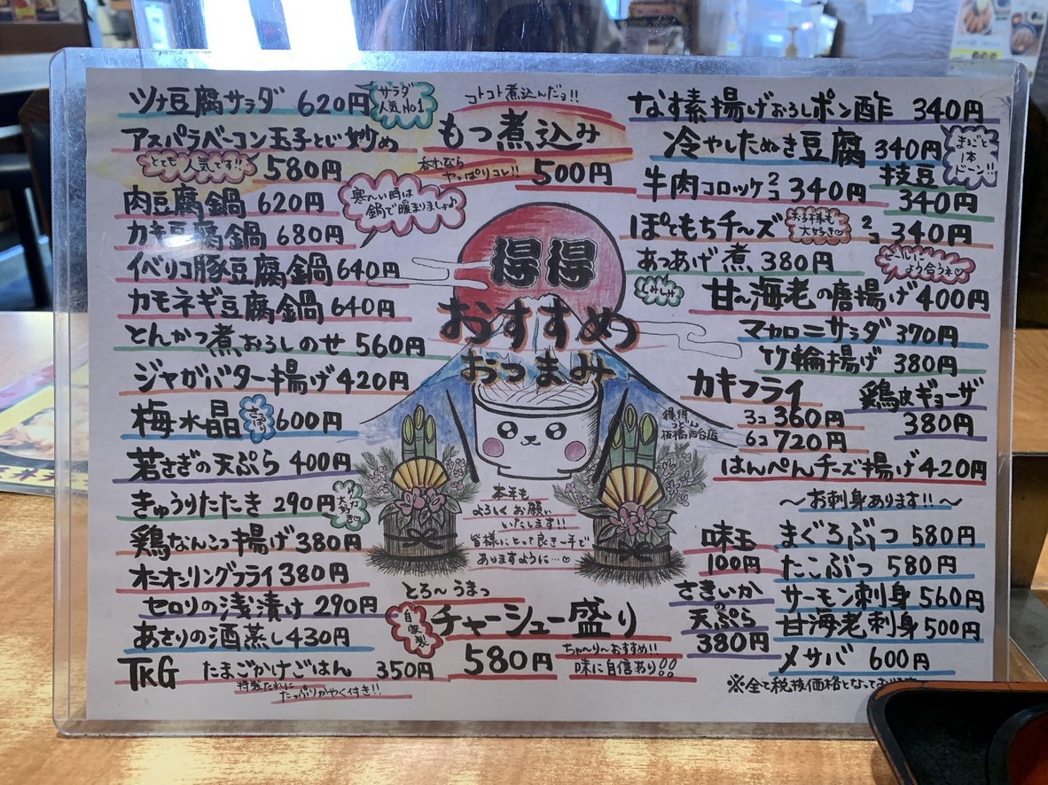 Tokutokuudonitabashinishidaiten menu 4